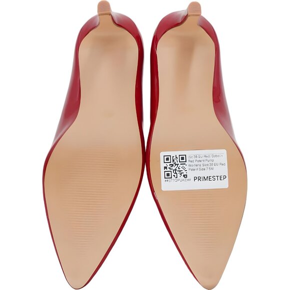 Dobolin Red Patent Pointed-Toe Pumps Heels Women US 7.5M EU 38 - Picture 6 of 6
